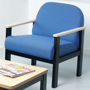 HEAVY DUTY STEEL RECEPTION RANGE, Chairs, With Beech Arms, Havana