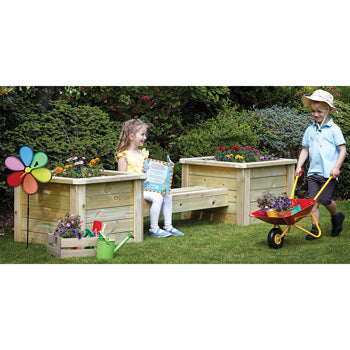 WOODEN GARDEN RANGE, Planter & Bench Combo, Each