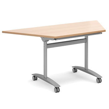 TILT TOP CONFERENCE TABLES, 30 Degrees Trapezoidal, 1600mm width, Light Grey