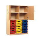 CLASSROOM STORAGE, TRAY STOCK CUPBOARDS, Provision for 24 Shallow Trays, With Lockable Half Doors