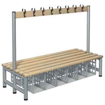 CLOAKROOM UNITS, DOUBLE SIDED, With Shoe Shelf, 1000mm