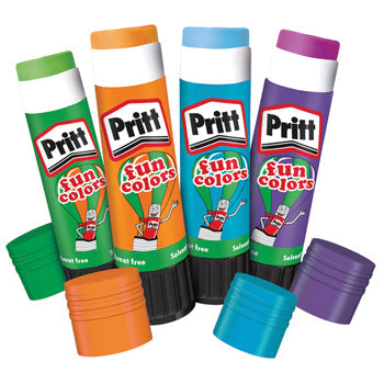 GLUE STICKS, PRITT FUN COLORS 10G, Pack of 24 x 10g sticks