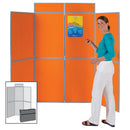 BUSYFOLD(R) FOLDING DISPLAY KITS, Light, 6 Panel Unit, With Black Trim, Red