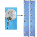 SIX COMPARTMENT LOCKERS WITH KEY LOCKS, 300 x 450 x 1800mm (w x d x h), Nest of 2 Lockers, Blue doors