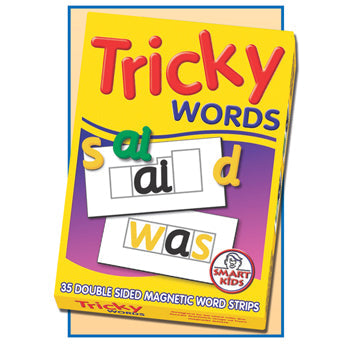 TRICKY WORDS, Double Sided Magnetic Word Strips, Set