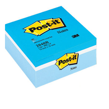 POST-IT(R) NOTE CUBES, Bright Blue, 76 x 76mm, 450 Sheets, Each