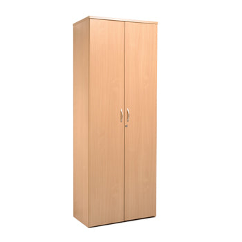 TWO DOOR CUPBOARDS, 2140mm height with 5 shelves, Beech