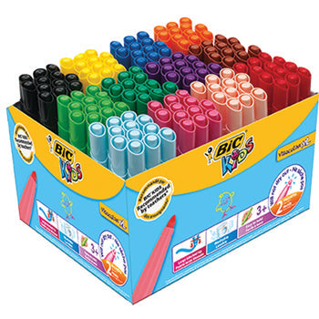 PENS, WASHABLE FIBRE TIP, BROAD, BiC(R) Visacolour XL, Assorted, Class Pack of 144