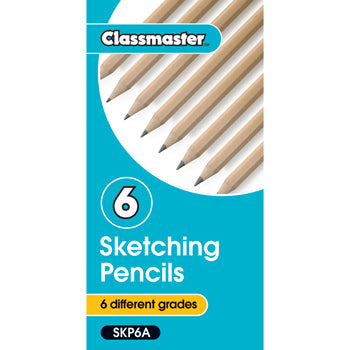 SKETCHING PENCILS, Economy, Grades 6B to B, Pack of 6