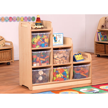 Millhouse STORAGE, STEPPED STORAGE, Left Hand, With 6 Clear Tubs