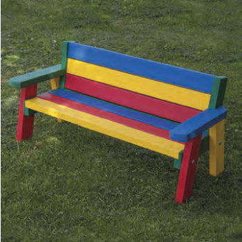 MARMAX RECYCLED PLASTIC PRODUCTS, Teeny Tot Sloper Bench, Rainbow, Each