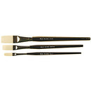 PAINTBRUSH, SHORT HAIR, Flat Brush, Short Handle, Assorted, Pack of 3