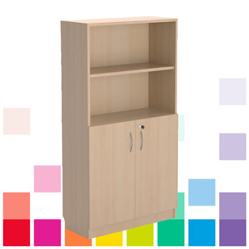 COMBINED CUPBOARD/BOOKCASE, 1500mm height, Oak, Smartbuy