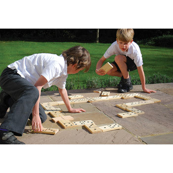 DOMINOES, Wooden Floor Giant Dominoes Set, Set of 28