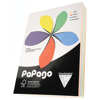 CARD, PASTEL COLOURS, MIXED PACKS, A3, 160gsm, 200 micron, Pack of 5 x 25 sheets