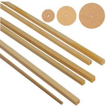 CRAFTPACKS, Redwood and Dowel, Pack of 82 pieces