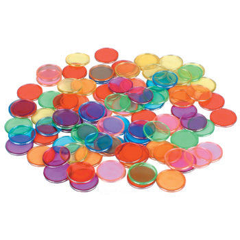 EARLY MAGNETS, COLOURFUL TRANSPARENT CHIPS, Pack of 100