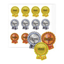 GOLD, SILVER & BRONZE ROSETTE STICKERS, Pack of 120