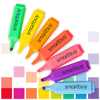 Smartbuy, HIGHLIGHTERS, Marker Style, Pack of 10, Single Colours, Purple, Pack of 10