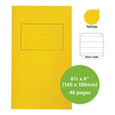 EXERCISE BOOKS, MANILLA COVERS, 61/2 x 4'' (165 x 100mm), 40 pages - Vocabulary Book, Yellow, 6mm ruled, centre vertical rule, Pack of 25