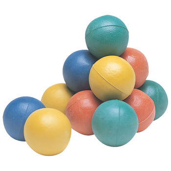 SPONGE RUBBER PLAY BALLS, 63mm diameter, Pack of 12