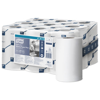 TORK REFLEX(TM) SINGLE SHEET CENTREFEED, Reflex Mini Wiping Paper Plus, Case of 9 rolls