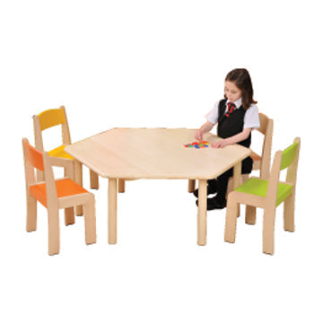 NATURAL BEECHWOOD TABLES, HEXAGONAL, Sizemark 1 - 470mm height