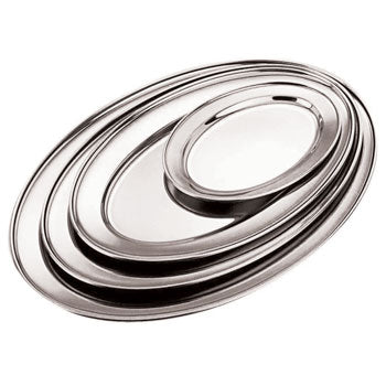 OVAL PLATTERS, Stainless Steel, 510mm, Each