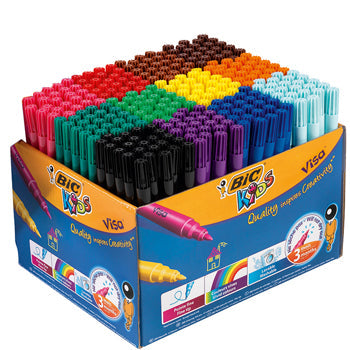 FINE TIPPED PENS, BiC(R) Visa(R) Felt Pens, Assorted, Pack of 12