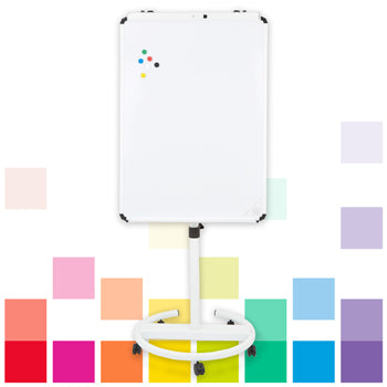 MOBILE ROUND BASE FLIP CHART EASEL, Magnetic, White, Smartbuy