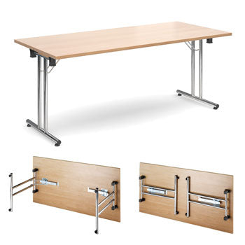 CONFERENCE TABLES, FOLDING, Rectangular, 1600 x 800mm depth, Maple