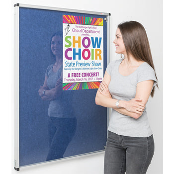 FIRE RETARDANT NOTICEBOARDS, RESIST-A-FLAME(R) ACOUSTIC ECO-COLOUR(R) NOTICEBOARDS, Tamperproof, Side Hinged - Single Door, 600 x 900mm height, Charcoal