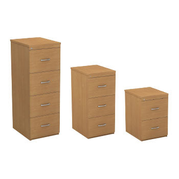 SIRIUS, LOCKABLE FILING CABINETS, 2 Drawer 725mm height, Beech