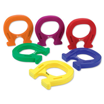 HORSESHOE MAGNETS, Coloured Plastic, 142mm high, Set of 6