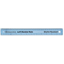 RULER, PLASTIC, Left-Handed, 30cm, cm/inches Clear Blue, Pack of 10