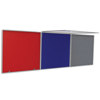 FELT NOTICEBOARDS, Tamperproof, Top Hinged Doors, Single Door - 900 x 600mm height, Grey