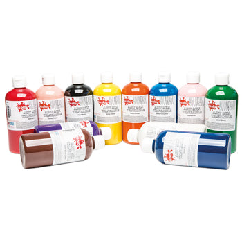 PAINT, READY MIXED WASHABLE, Introductory Pack, Pack of 12 x 500ml