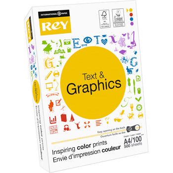 COPIER PAPER, Multifunctional, REY 'Text & Graphics' White, 100gsm, A4, PAPER, Ream of 500 sheets