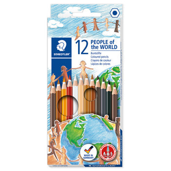 STANDARD HEXAGONAL COLOURED PENCILS, STAEDTLER(R) People of the World, Pack of 12