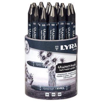 GRAPHITE STICKS, LYRA(R) CRAYONS, Standard, Tub of 24