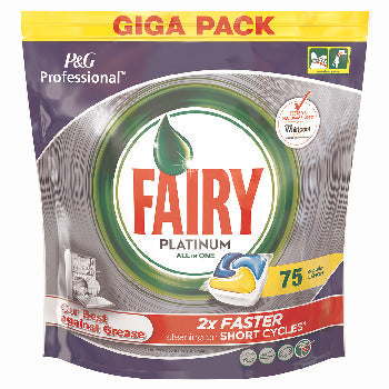 MACHINE DISHWASHING, Fairy Professional Platinum, Lemon, Procter&Gamble, Pack of 75