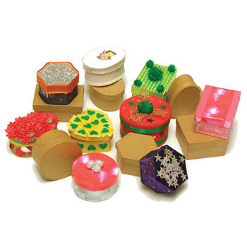 CLASSROOM RESOURCE PACKS, PAPIER MACHE BOXES, Pack of 12