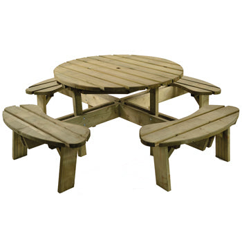 HEAVY DUTY PICNIC TABLES, Aberdeen Round, 2150mm length, Each