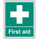 SIGNS, SAFETY, SELF-ADHESIVE, First aid, 250 x 300mm, Each