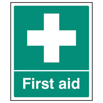 SIGNS, SAFETY, SELF-ADHESIVE, First aid, 250 x 300mm, Each