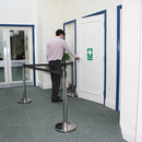 BARRIER QUEUEING SYSTEMS, Post Complete with Black Strap, Single Post Only, Each