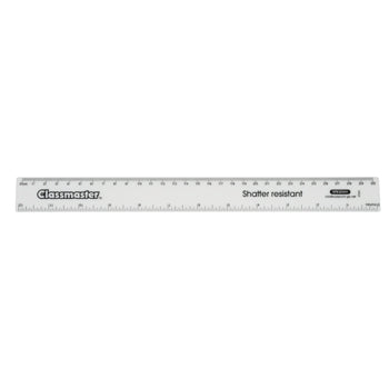 RULER, PLASTIC, 30cm, White, Pack of 100