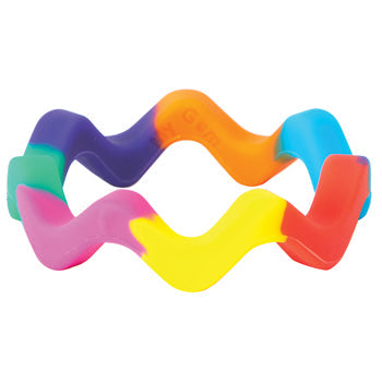 CHEWING AIDS, Rainbow Wavy Tread Bangle, Set of 2