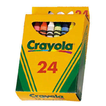 WAX CRAYONS, CRAYOLA, STANDARD SIZE, Pack of 24