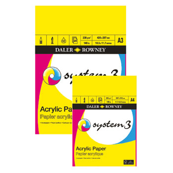 PADS FOR WET MEDIA, Daler-Rowney System 3 Acrylic Pads, A4, Each